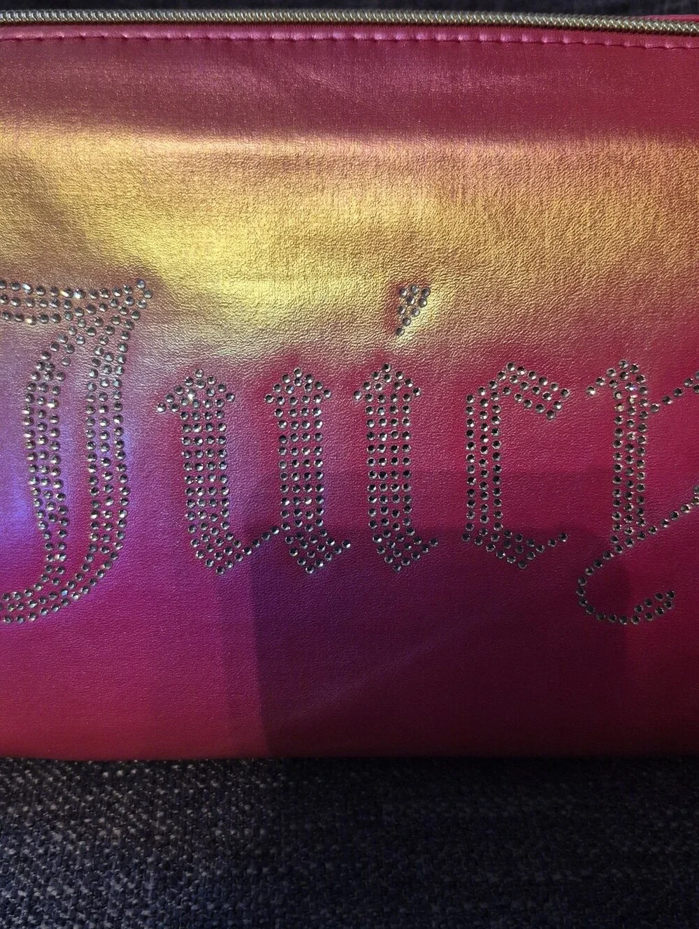 Juicy Couture Iridescent Pink to Gold Ombre Cosmetic Pouch
